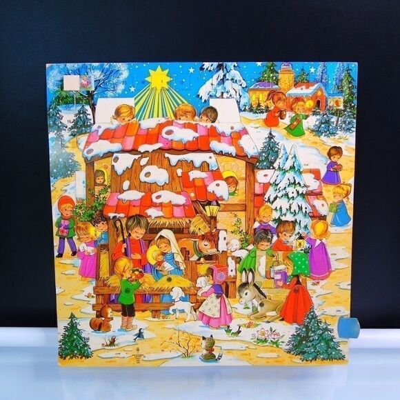 1970s Advent Calendar Nativity Scene GEMO Denmark - Picture 1 of 8